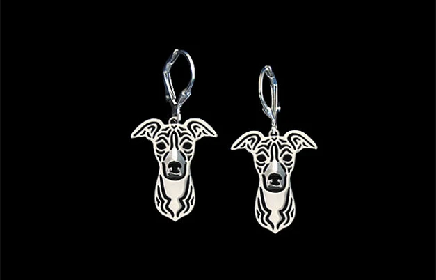Unique Handmade Hollow Italian Greyhound Earrings Pet Lovers Gifts Idea--12 Pairs/Lot(6 Colors Free Choice)
