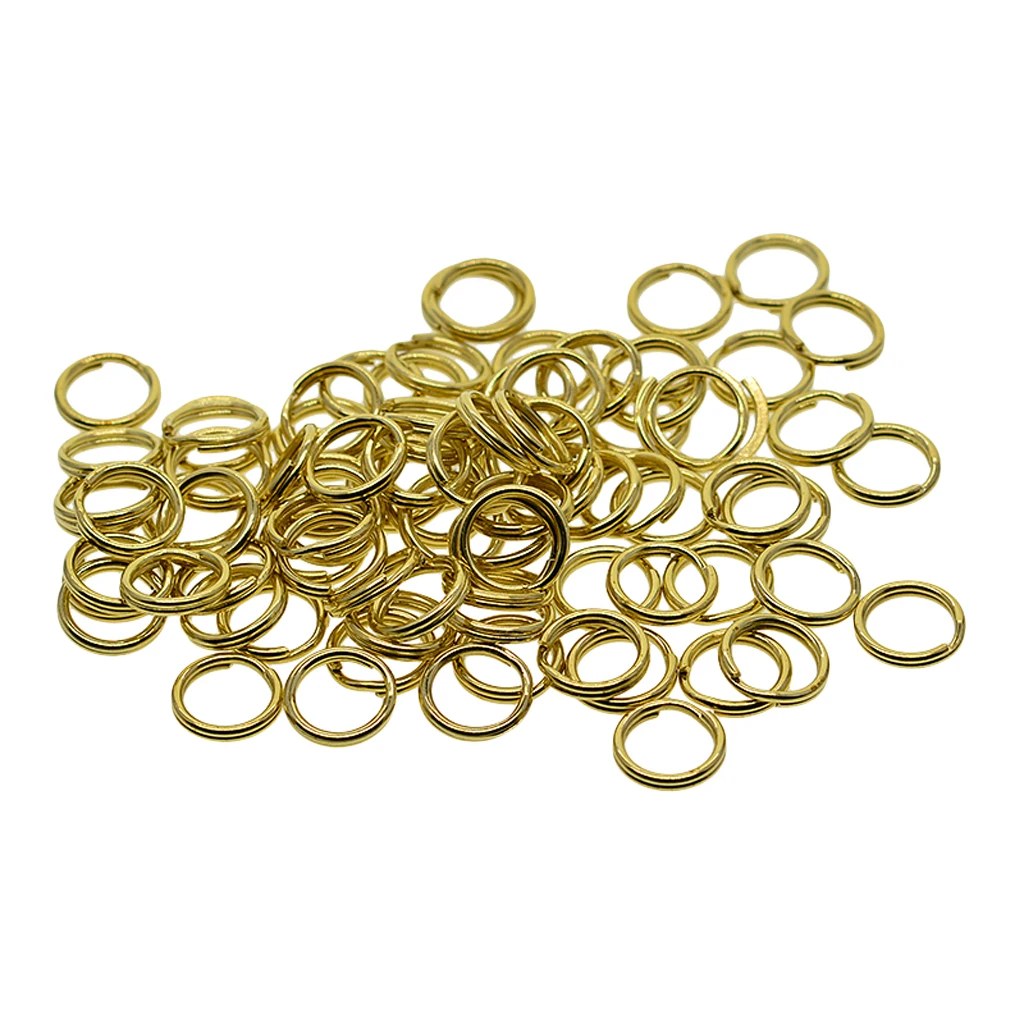 50 pcs 10 mm Split Rings Solide Brass Round Keychain Split Key Rings Loop Findings DIY Jewelry Findings