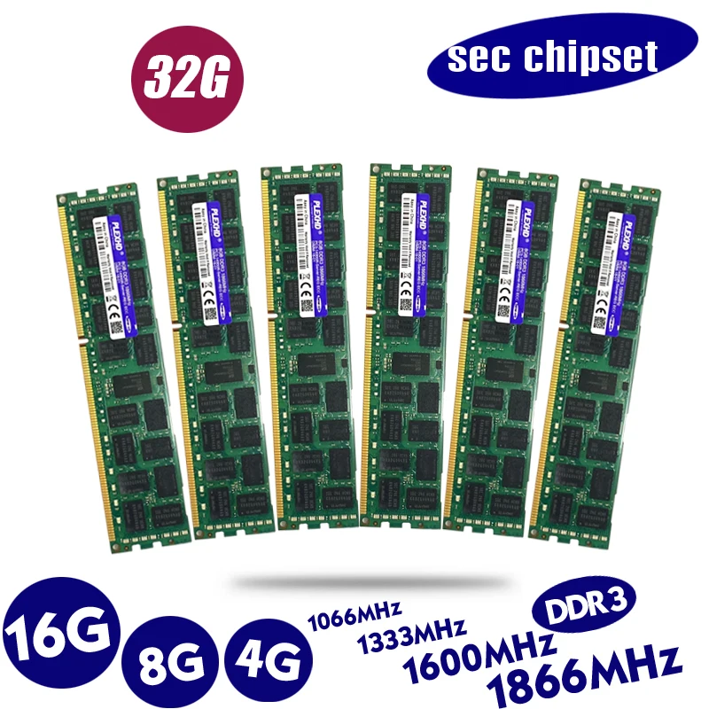 PLEXHD 4 GB 8 GB 16 GB X79 X58 2011 LGA2011 DDR3 PC3-10600R 12800R 14900R ECC REG 1866 Mhz 1600 mhz 1333 Mhz PC RAM الخادم ذاكرة عشوائية RAM