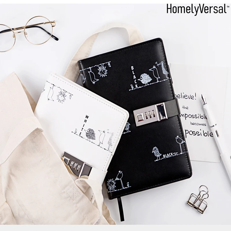 

A5 Notebook With Lock Stationery Book Students Time Management Weekly Planner Journal Diary Hand Book Super Cute hand book gift