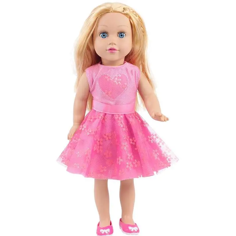 

Dongzhur 45cm Tangkou Doll Pink Dress Blinking Doll Solid Silicone Reborn Babies 18 inch American Girl Dolls Baby Girls Gift
