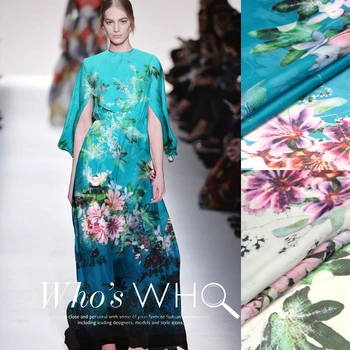 

Thick Fabric 8mm Digital Printing Chiffon Fabric Silk Silk Cloth Under The Green Luo Beach Skirt