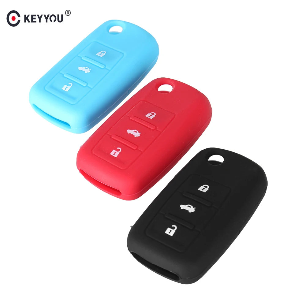 Силиконовый чехол KEYYOU с 3 кнопками для VW Volkswagen Golf Jetta Polo Beetle Passat Rabbit MK4 MK5 5 R32|Футляр