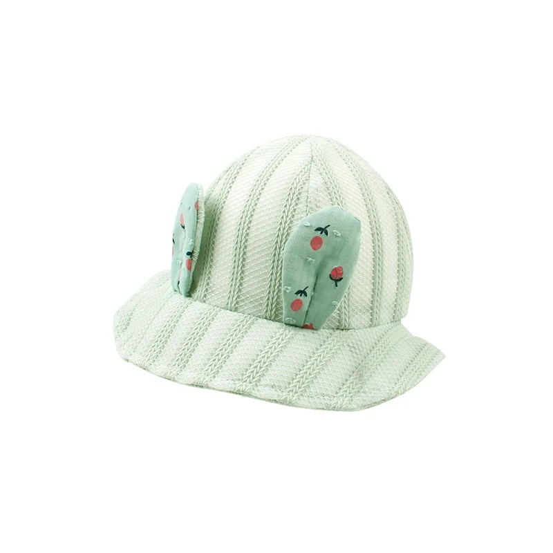 Bunny Ears Mesh Baby Hat For Girls Panama Summer Baby Bucket Hat Breathable Beach Sun Cap Girl Panama 3-12M Baby Girl Clothing  (4)