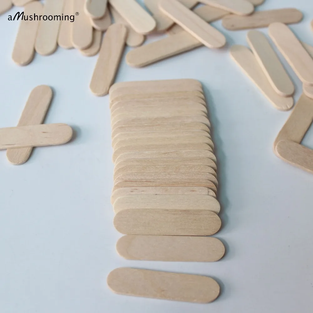200 Mini Wooden Craft Sticks 1.6 Inches Small Lollipop Sticks Body Cream Cosmetics Spatula Disposable Sugar Scrub