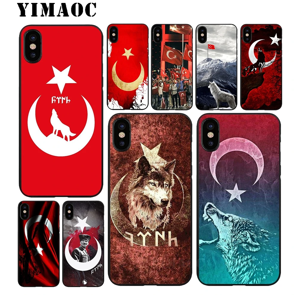 YIMAOC Wolf Turkey Flag Soft Silicone Case for iPhone 11 Pro Xr Xs Max X or 10 8 7 6 6S Plus 5 5S SE |
