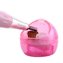 Сверло для дизайна ногтей, коробка для чистки кистей, портативный очиститель, металл и пластмасса, инструмент для маникюра, инструмент для очистки ногтей, сверла для ногтей