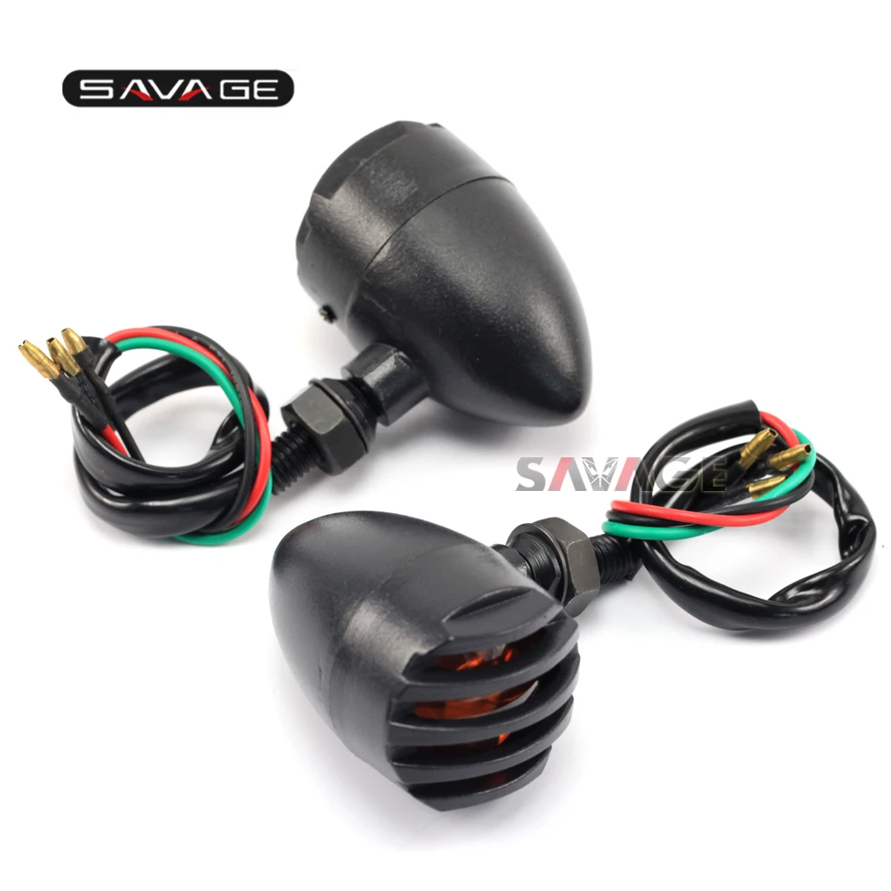 

Retro Black Metal Bullet Turn Signal Light Indicator Lamp Bulb Universal For YAMAHA HONDA KAWASAKI SUZUKI Harley Chopper