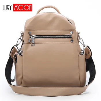 

Vintage Simple Soft Leather Backpack Female Small Fashion Back Pack School Bagpack Solid Zip Shoulder Bag Mochila Mujer XA70K