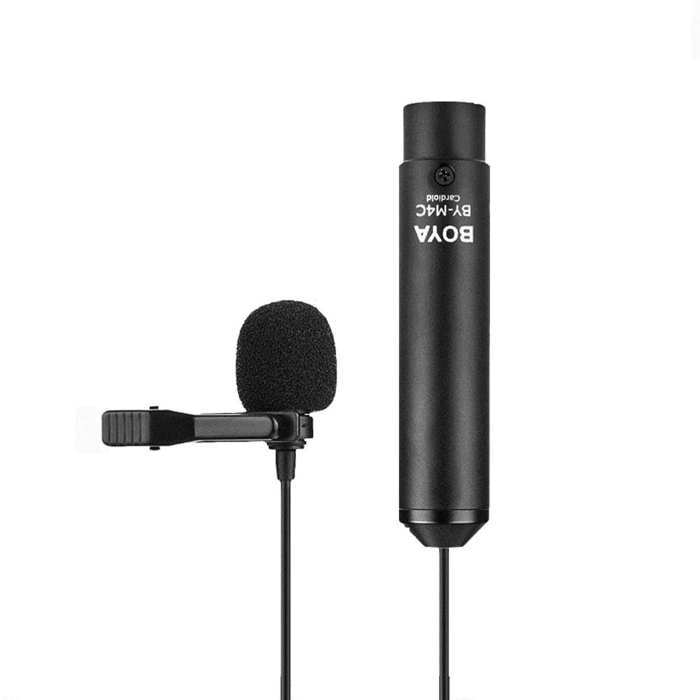 

BOYA BY-M4C Broadcast-quality Lavalier Microphone Phantom Power ClipOn mic XLR LDUK with Omni directional/Cardioid Polar pattern