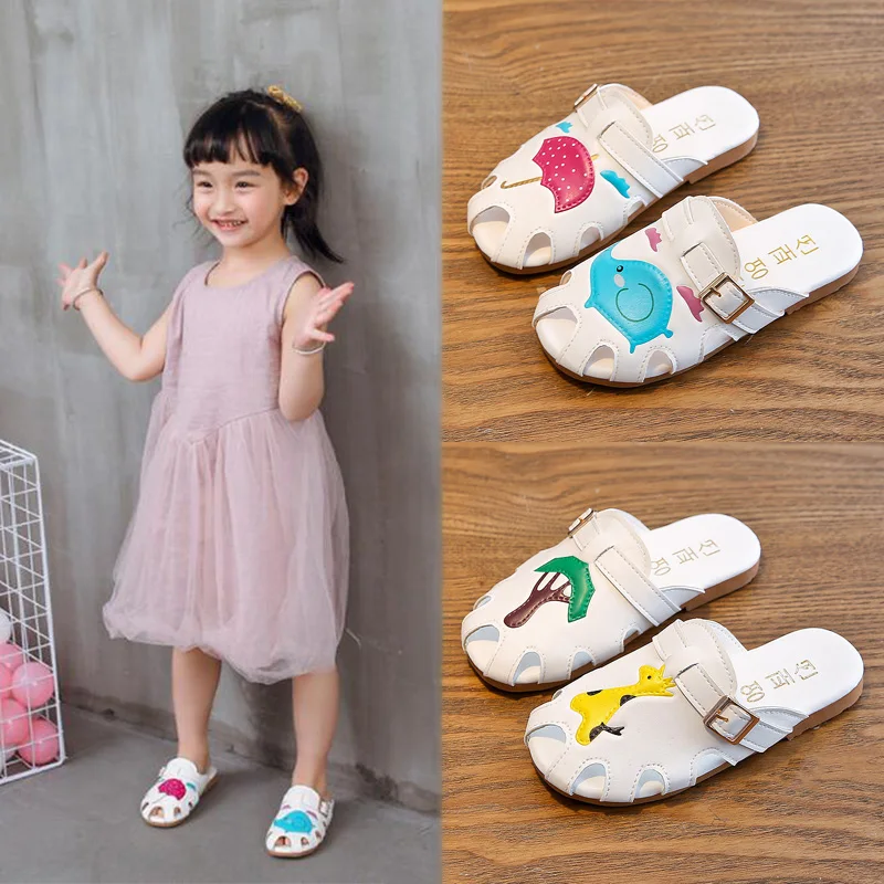 Милая детская обувь для девочек; летние детские тапочки; нескользящие сандалии с героями мультфильмов; домашняя обувь для пляжного отдыха