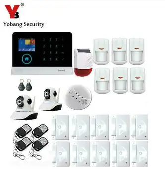 

Yobang Security-Wireless WIFI Residential Burglar Alarm Systems APP Control IP Camera Solar Siren RFID GSM Burglar Home Security
