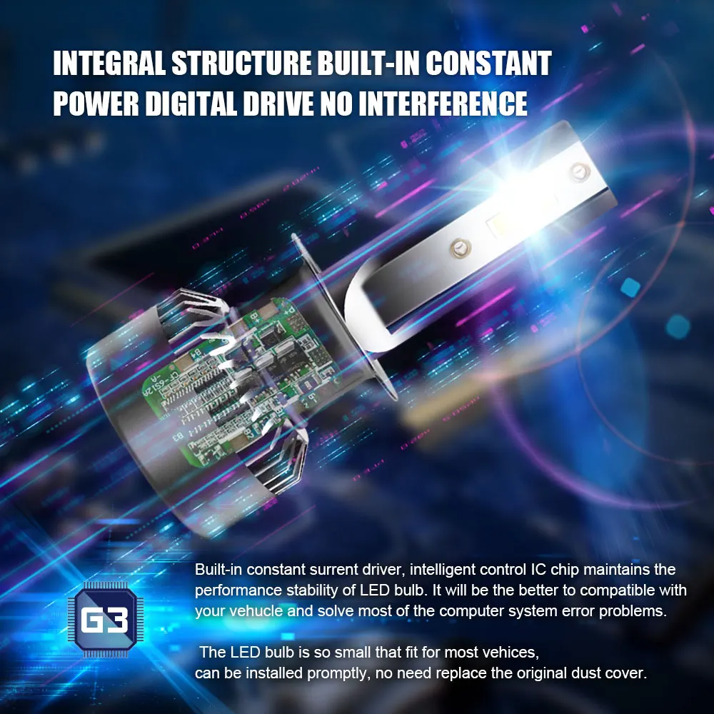Усилий и BJ авто фары H7 CSP светильник лампочка H1 H4-H/L H8 H9 H11 9005/HB3 9006/HB4 100W 10000LM 6000K G3 Автомобильный светодиодный головной светильник