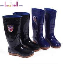 Green PVC Non-Slip High Tube Fishing Rain Boots Shoes For Men Men’s Waterproof Knee Work Rainboots Botas De Lluvia 2017 Black