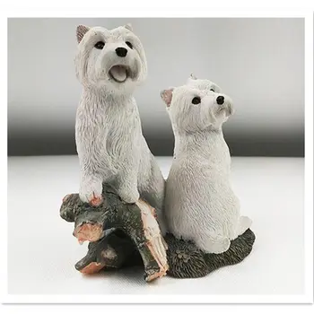 

West Highland Terrier doggy on the tree figure,car styling home room decoration,poodle decorative article Christmas gift toy