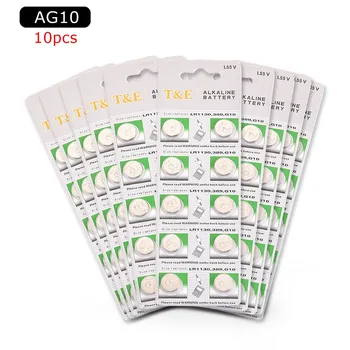 

100PCS AG10 For Watch Toys Remote 189 LR54 Cell Coin Alkaline Battery 1.55V SR54 389 189 LR1130 389 SR1130 Button Batteries