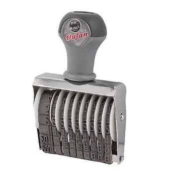 

Date Design 0-9 Arabic Numerals Rolling Stamp Numbering Machine Gray