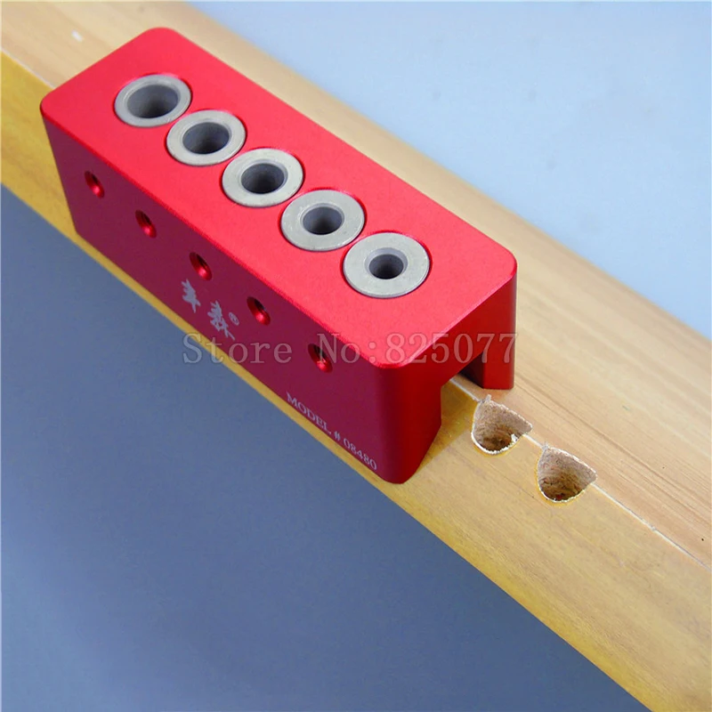 

Woodworking 5 Holes V-Drill Guides Portable Drilling Guide Kit With 6mm,7mm,8mm,9mm,10mm Drill Bit Guide Bushings KF1009
