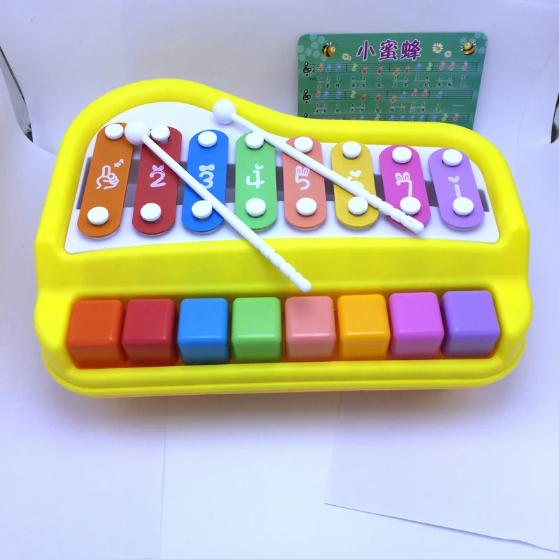 Красочные Glockenspiel деревянный ксилофон и алюминий ударный музыкальный инструмент развивающие игрушки 15 тонов