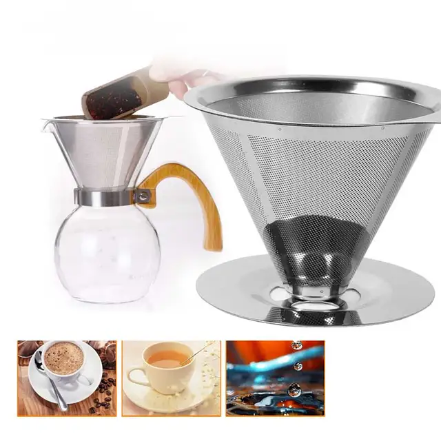 Online Stainless Steel Coffee Filters Reusable V Type Filter Stainless Steel Coffee Filters Reusable V Type Filter Cup Cone Drip