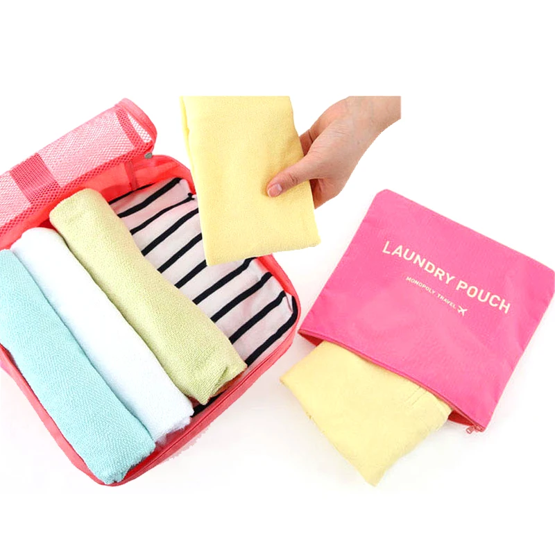 

Nylon Packing Cubes Women Travel Bag Waterproof Luggage Clothes Tidy Pouch Organizer Large Capacity Durable travel storage bag