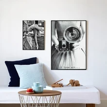 Foto de baile Vintage niñas pared nórdica arte lienzo negro blanco carteles e impresiones lienzo pintura cuadro para la decoración de la sala de estar