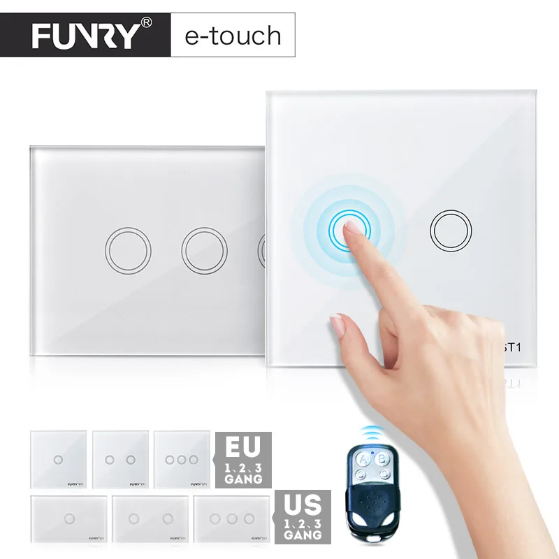Eu Standard 1 2 3 Gang Optional Wireless Touch Remote Control Light