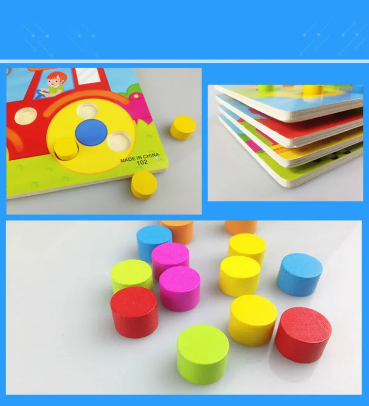Доска для обучения цветов Обучающие игрушки Монтессори для детей деревянные игрушки головоломки раннего обучения цвет матч игры CL0545H