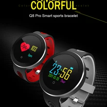 10 шт./лот Q8 круглый Цветной Сенсорный экран модные спортивные часы для мужчин и женщин, Водонепроницаемый, Bluetooth, смарт-синхронизации для смартфона