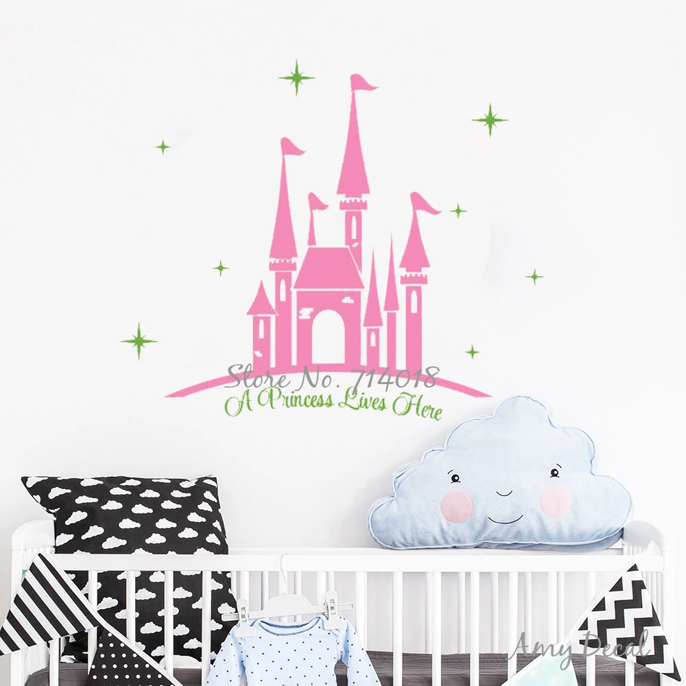 Princess Castle Vinyl Wall Decal for Girls Nursery Bedroom Play Room