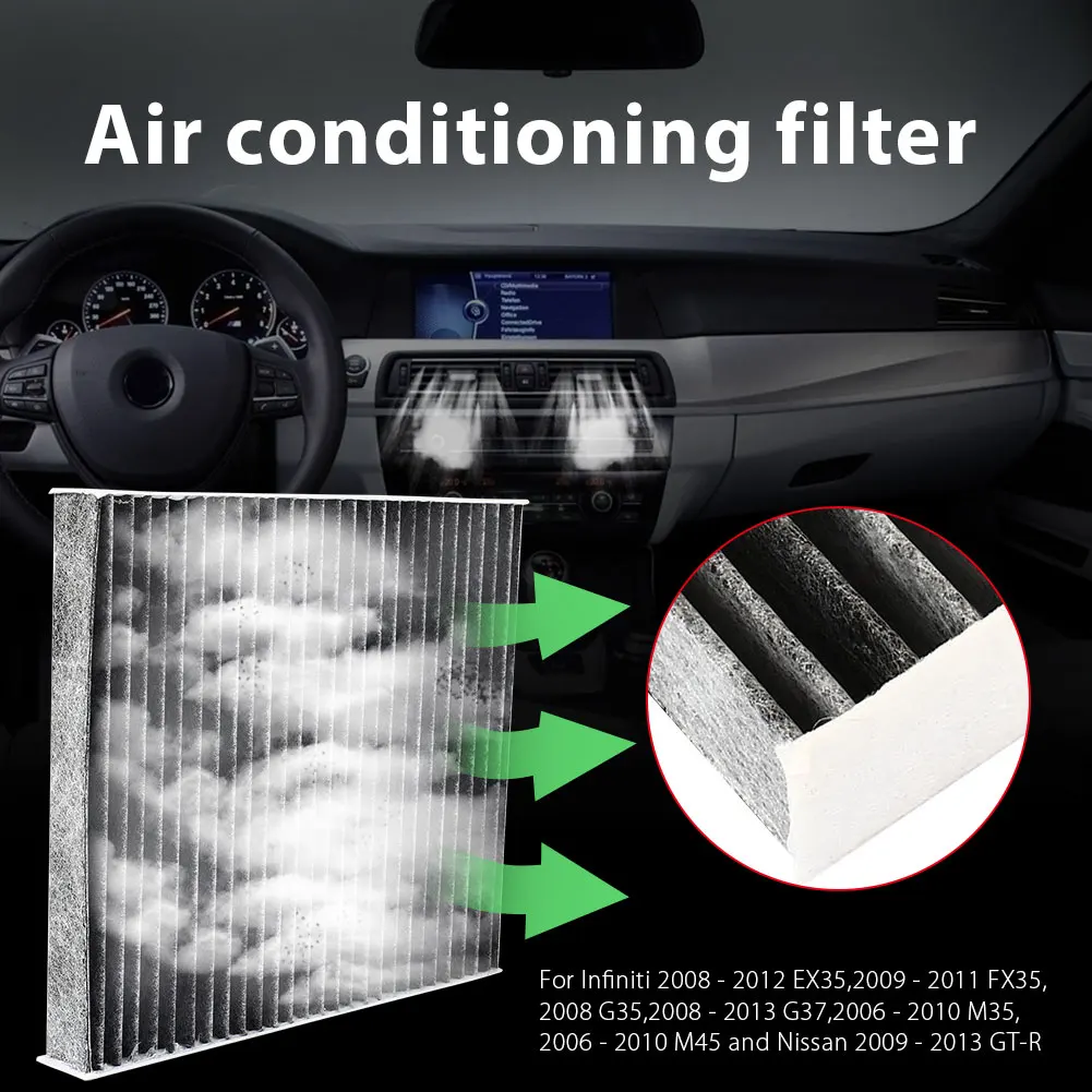 Vehemo воздушный фильтр для салона с активированным углем очиститель для салона автомобиля волокно прочный сменный воздушный фильтр автомобиля