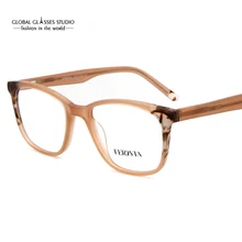 Модные итальянские дизайнерские очки для женщин и мужчин, синие, черные, ацетатные, оптическая оправа, очки, чистые линзы, очки FVG7096