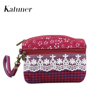 

Katuner New Fashion Lace Canvas Coin Purses Wallet Kids Children Coin Pouch Girls Money Bag Women Zipper Key Card Bag KB073