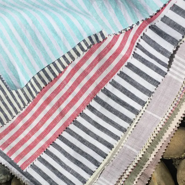 Yarn Dyed Stripe 100 French Linen Fabric 280cm Width Used For Yarn Dyed Stripe 100 French Linen Fabric 280cm Width Used For Bedding Set Curtain