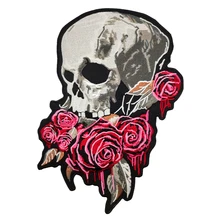 Мертвая Роза Череп патч вышитые железные на жилет Рок Панк назад патч пиджак по индивидуальному заказу жилет мотоциклетная одежда для байкеров значки