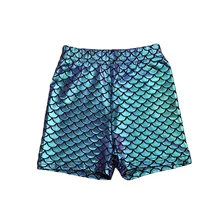 Детские обтягивающие эластичные Короткие штаны с русалочкой и рыбками для маленьких девочек