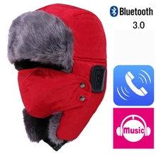 Новинка, шапка с Bluetooth, унисекс, утолщенная, теплая, искусственный мех, зимняя, для катания на лыжах, беспроводная, гарнитура, умная, уличная, мягкая, шапка