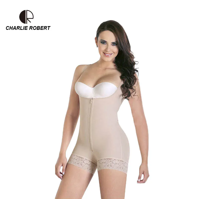 

CR New Woman Slim Bodysuit Sexy Front Zipper Shapers Plus Size 5XL 6XL Abdomen Corset AC082