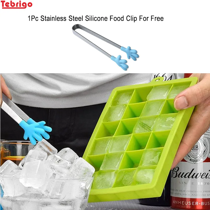 Tebrigo 24 Grid Ice Mould Silicone Tray Molds DIY Desert Cocktail Juice Maker Square Mold Cube | Дом и сад