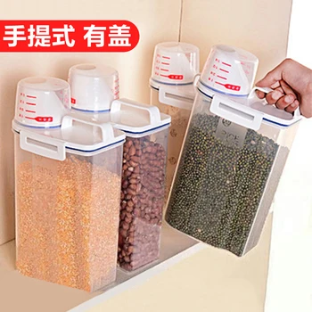 

too late to plastic sealed cans of grain in the kitchen pot receive a box of storage tank receive ricer box food cans