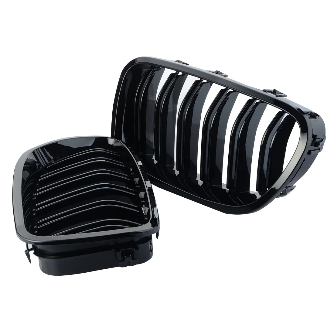 cheap Black Car Styling One Pair Front Gloss Racing Grilles for BMW F18 F10 2010 2014