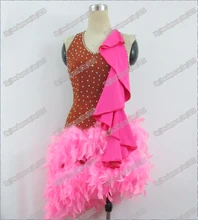 Latin dance,Waltz Tango dance Dress,chicken feather New competitive latin dress crystal stones chacha,salsa dance,ballroom dress