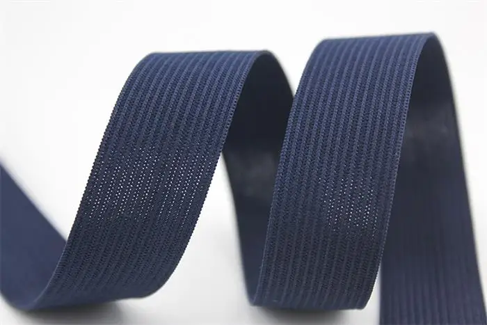 Однотонная однотонная Полиэстеровая эластичная лента 20 мм 10 ярдов для шитья тканевая тесьма diy эластичная повязка на голову - Цвет: navy blue ribbon