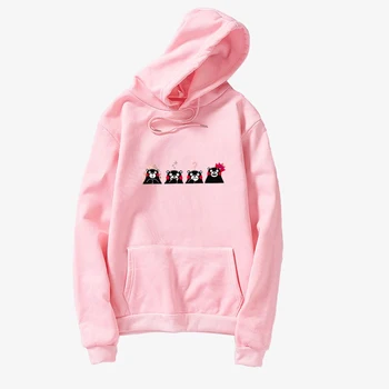 

Kpop New Women Hoodies Sweatshirts Kawaii Cute Kumamon Cartoon Printed Casual Harajuku Oversized Pullovers Jumper Fleece Clothes