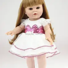 Полный винил 18 дюймов американская девочка-принцесса милые куклы игрушки куклы ручной работы для девочек настоящий детский живой Boneca