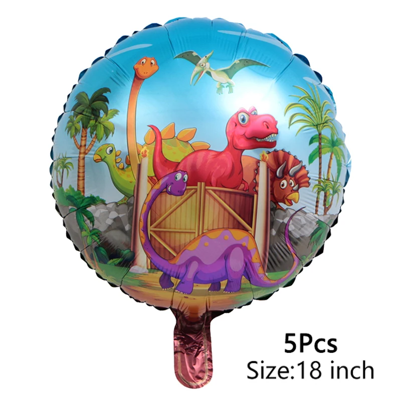 5pcs-red Jungle 18in Динозавр воздушные шары Мальчик День рождения животных джунгли вечерние воздушный шар для Бэйби Шауэр день рождения сафари вечерние украшения дети Динозавр вечерние мяч - Цвет: 5pcs-red Jungle 18in