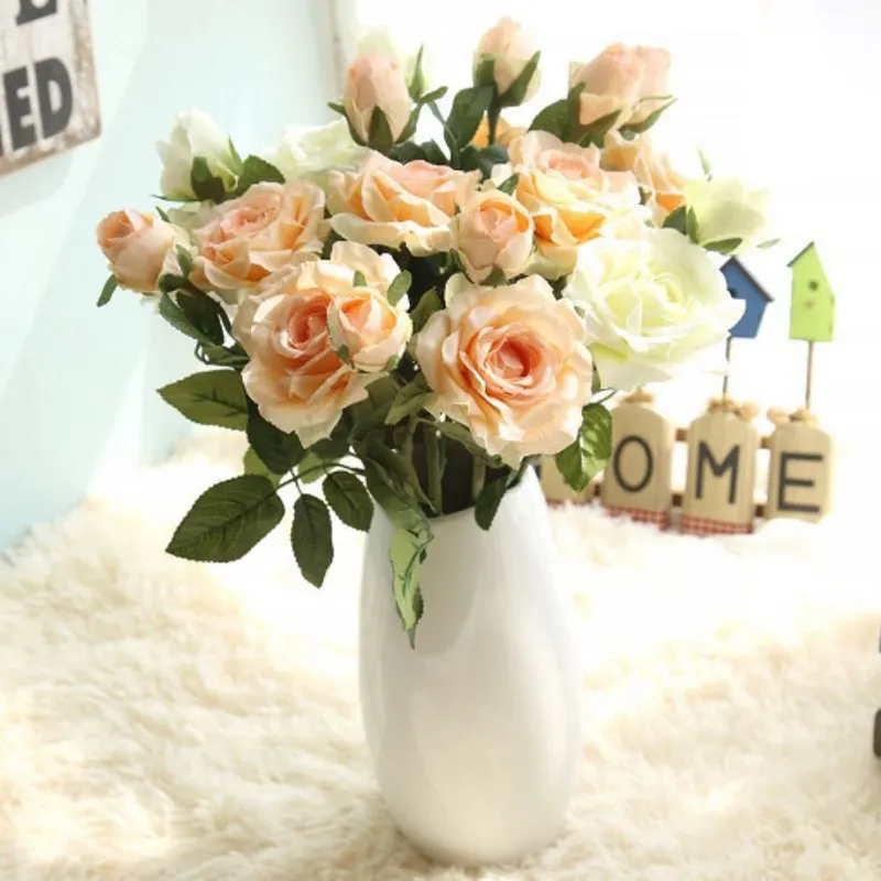 DIY Bridal Artificial Flower Heads Rose Peony Home Decoration Accessories Creative Wedding Flowers Silk | Дом и сад