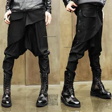 27-44! мужские не-мейнстрим свободные штаны в стиле хип-хоп, Модные шаровары, увеличивающие рост
