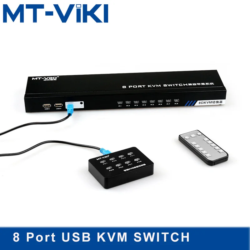 MT-Viki KVM Switch 8 Port Smart Manual Press Button VGA USB Wired Remote Extension Switcher 1U with Original Cable MT-801UK-C MT-Viki KVM Switch 8 Port Smart Manual Press Button VGA USB Wired Remote Extension Switcher 1U with Original Cable MT-801UK-C