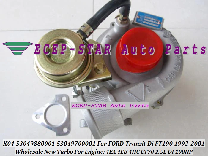 

K04 53049880001 53049700001 53049700006 Turbo For Ford Transit FT190 1992-01 For LDV Limited Convoy 4EA 4EB 4HC ET70 2.5L 100HP